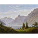 Maalauksen jäljennös maisemasta vuoristomajalla, aamu - Caspar David Friedrich
