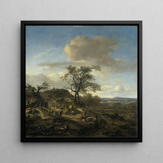 Paysage avec un chasseur et d'autres figures - Jan Wijnants