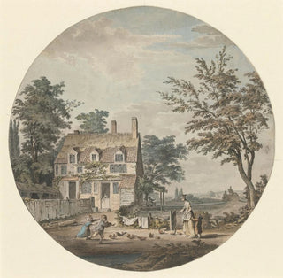 Paysage avec un cottage, un pont et des figures - Samuel Hieronymus Grimm
