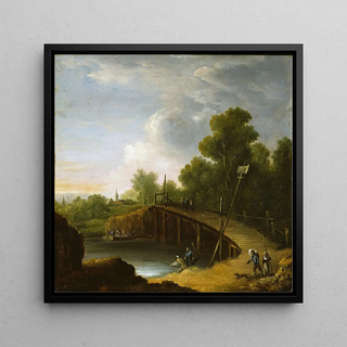 Paysage avec un pont - Frederik Petersen