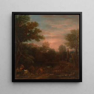 Paysage classique au crépuscule - John Wootton