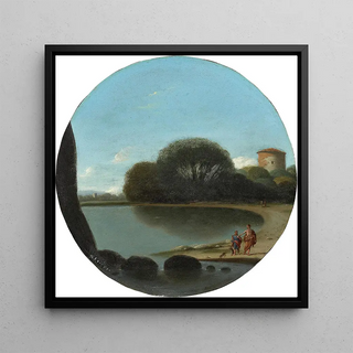 Paysage côtier avec des figures - Goffredo Wals