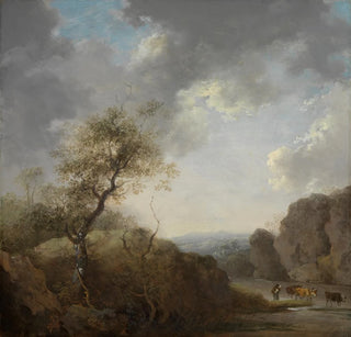 Paysage de montagne avec ruisseau et troupeau - Johann Christian Brand