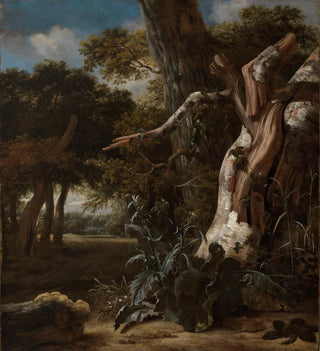 Paysage forestier avec un hêtre frappé par la foudre - Jan Van Kessel l'Aîné