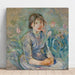 Berthe Morisot'n maalaus "Paysanne fille au milieu de tulipes" — teoksen seinäesittely