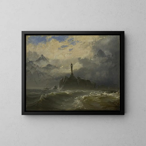 Merimaalauksen Peder Balke — kehystetty taideteos seinällä