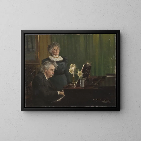 Edvard Grieg ja Nina Grieg - Peder Severin Krøyer — kehystetty taideteos seinällä