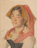 Tête d'une fille de Civita d'Antino en costume régional Catarinella - Peder Severin Krøyer — näkymä teoksesta