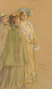 postinjohtaja Schrøder, Anna Ancher ja Henny Brodersen - Peder Severin Krøyer — näkymä teoksesta