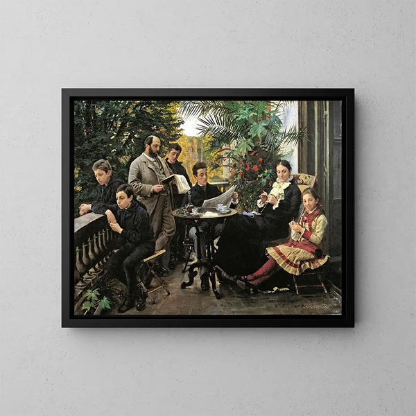 Portrait de la famille Hirschsprung - Peder Severin Krøyer — kehystetty taideteos seinällä