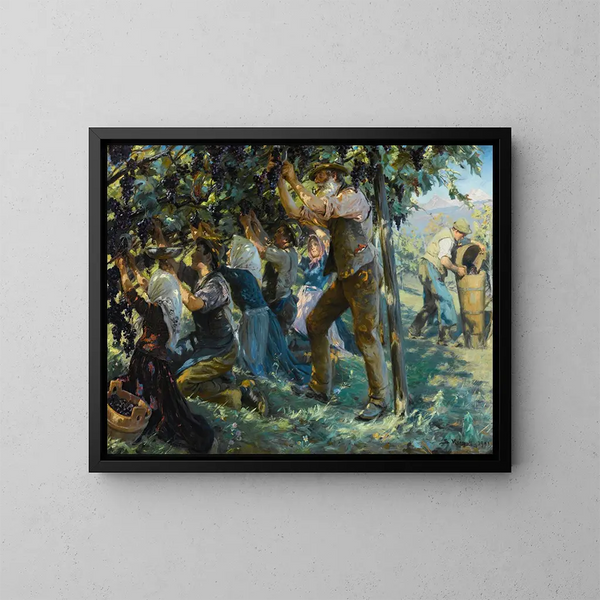 Viinin sadosta Tyrolissa - Peder Severin Krøyer — kehystetty taideteos seinällä