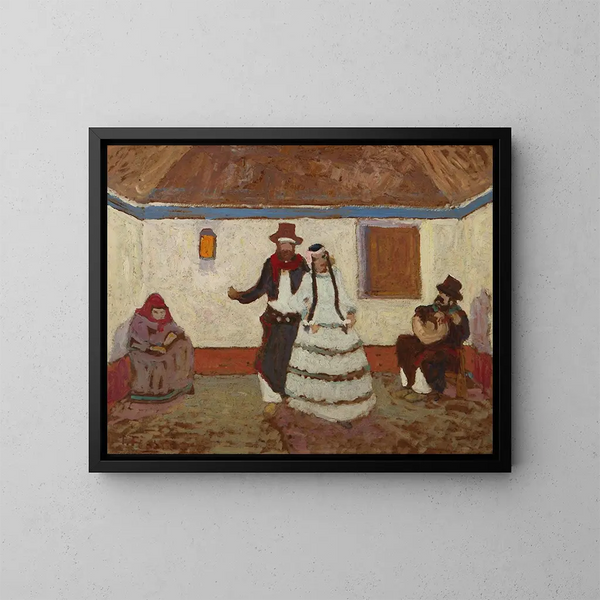 Danse au ranch - Pedro Figari — kehystetty taideteos seinällä