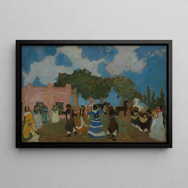 Pericón-maalaus - Pedro Figari — kehystetty taideteos seinällä