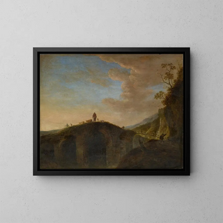 Pont de pierre - Peeter van Bredael — kehystetty taideteos seinällä