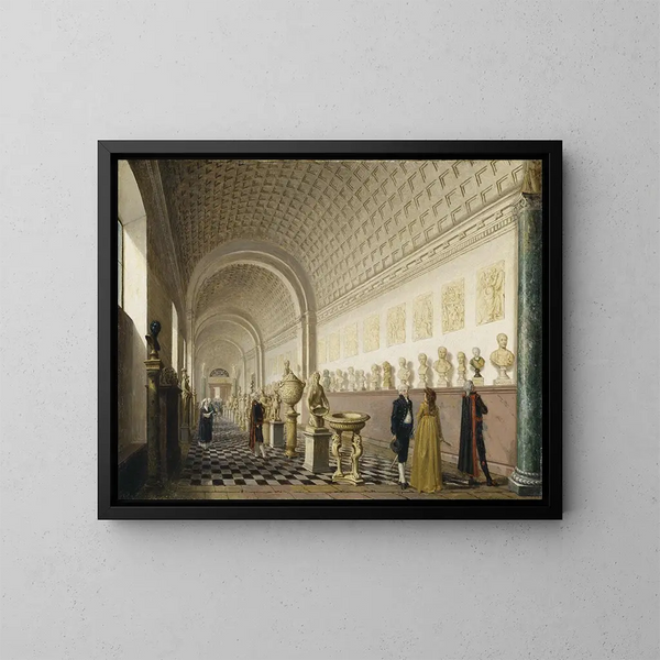 La galerie intérieure du musée royal au palais royal de Stockholm - Pehr Hilleström — kehystetty taideteos seinällä