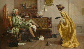 Percy Thomas Macquoid - Peg Woffington Visiting An Eccentric Cat Lover.webp