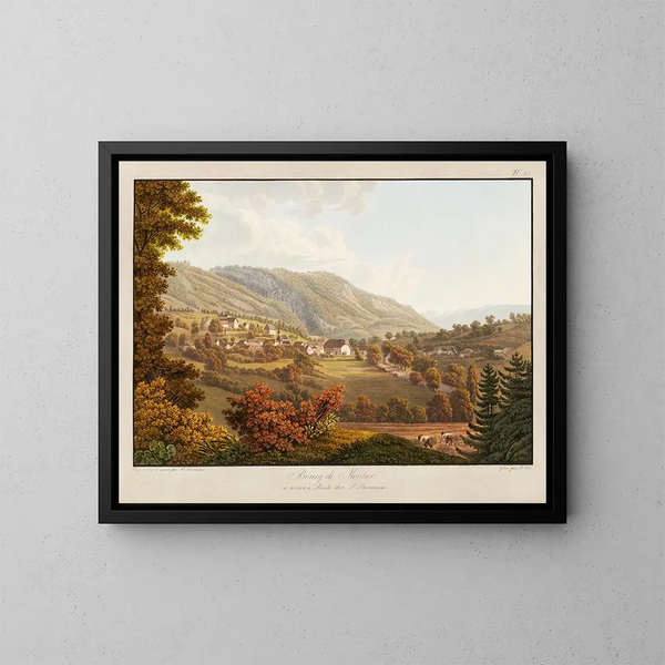 Bourg de Moutier - Peter Birmann — kehystetty taideteos seinällä