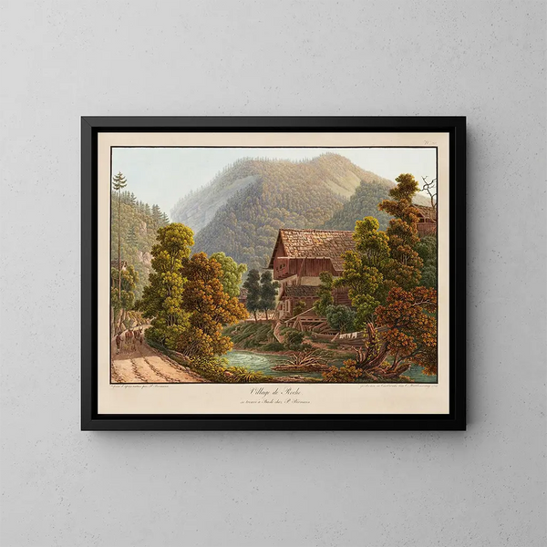 Village de Roche - Peter Birmann — kehystetty taideteos seinällä