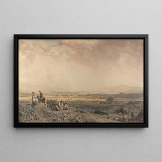 Peter DeWint - Harvesters in Landscape in Sussex.webp