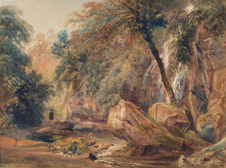 Cascade dans le Dingle à Badger Hall - Peter De Wint — näkymä teoksesta