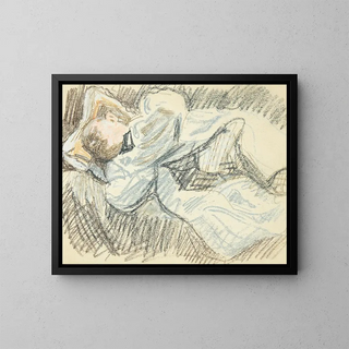Peter Hansen - Billedhuggeren Kai Nielsen hviler sig under arbejdet p Mads Rasmussens statue.webp