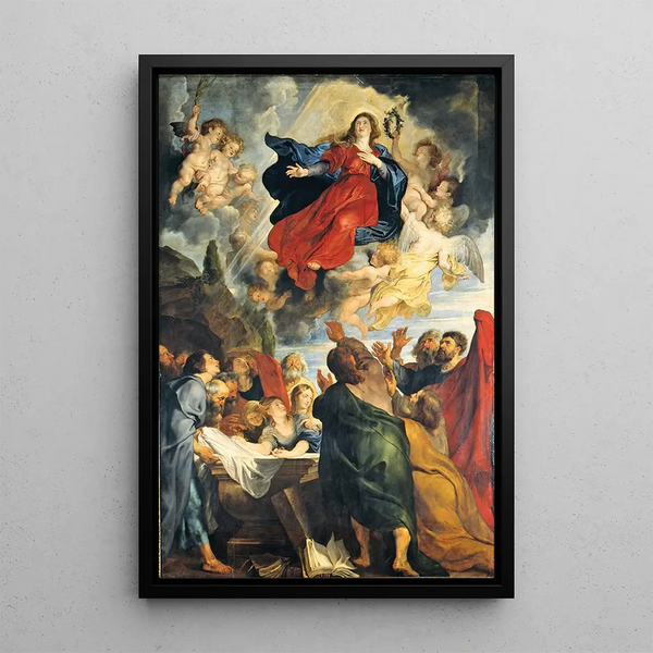Marian taivaaseenastuminen - Peter Paul Rubens — kehystetty taideteos seinällä