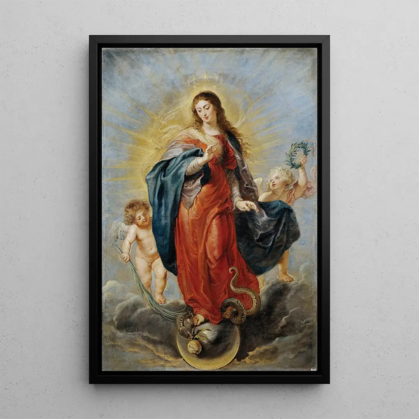 Pyhän Neitsyt Marian neitseellinen sikiäminen - Peter Paul Rubens — kehystetty taideteos seinällä