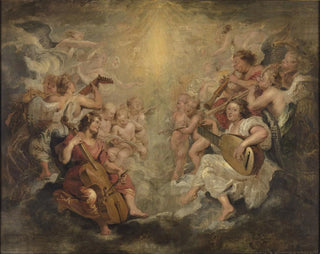 Enkelit musiikkia soittamassa - Peter Paul Rubens — näkymä teoksesta