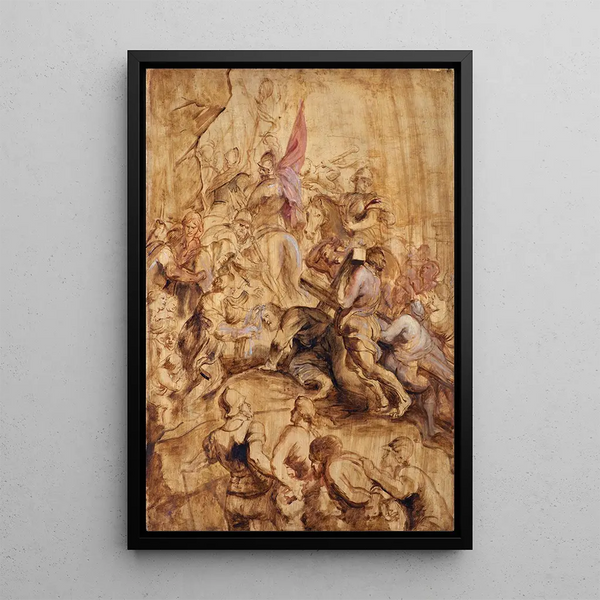 La montée au Calvaire Le portement de croix - Peter Paul Rubens — kehystetty taideteos seinällä