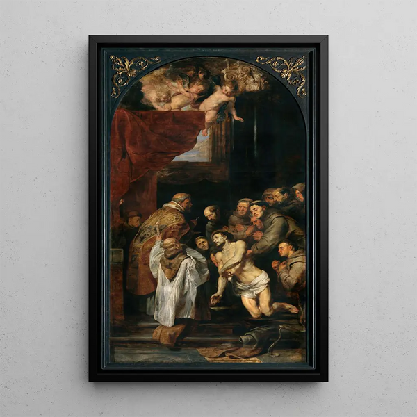 La Dernière Communion de Saint François d'Assise - Peter Paul Rubens — kehystetty taideteos seinällä
