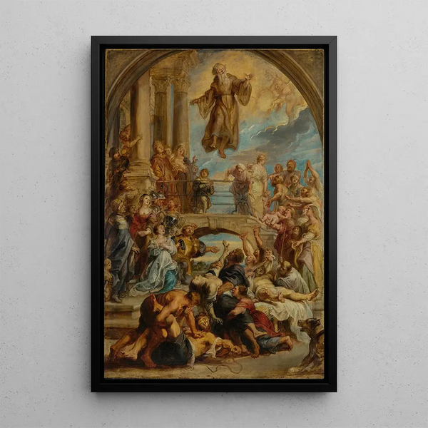 Les Miracles de Saint François de Paule - Peter Paul Rubens — kehystetty taideteos seinällä