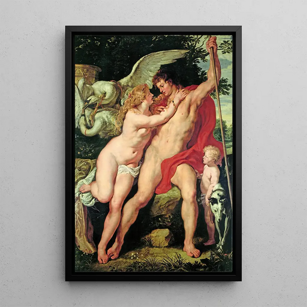 Vénus et Adonis - Peter Paul Rubens — kehystetty taideteos seinällä