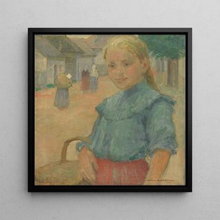 Petite fille avec un panier - Elemér Halsz-Hradil