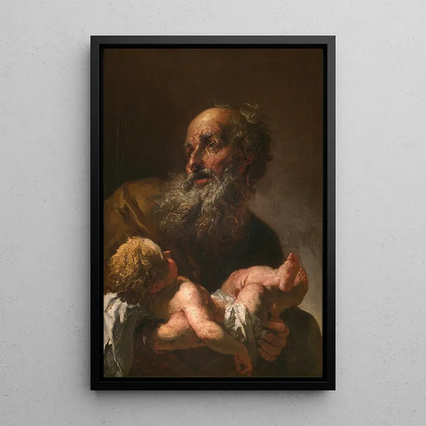 Siméon avec l'Enfant Jésus - Petr Brandl — kehystetty taideteos seinällä