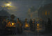 Markkina auringonlaskun aikaan - Petrus van Schendel — näkymä teoksesta