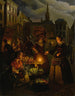 Un marché aux légumes au clair de lune sur la Grote Markt à La Haye - Petrus van Schendel — näkymä teoksesta
