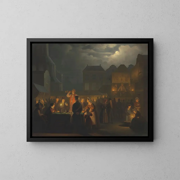 Näyttelyssä - Petrus van Schendel — kehystetty taideteos seinällä