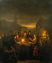 Le Noordermarkt de nuit à Amsterdam - Petrus van Schendel — näkymä teoksesta