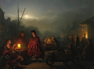Petrus van Schendel - The night market.webp