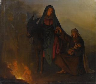 Petrus van Schendel - The rest on the flight into Eygpt.webp