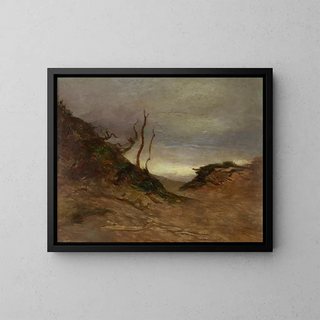 Petrus van der Velden - Landscape with bare trees.webp