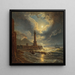 Phare dans le port de Naples au clair de lune - Joseph Rebell — kehystetty taideteos seinällä