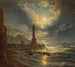 Phare dans le port de Naples au clair de lune - Joseph Rebell — näkymä teoksesta