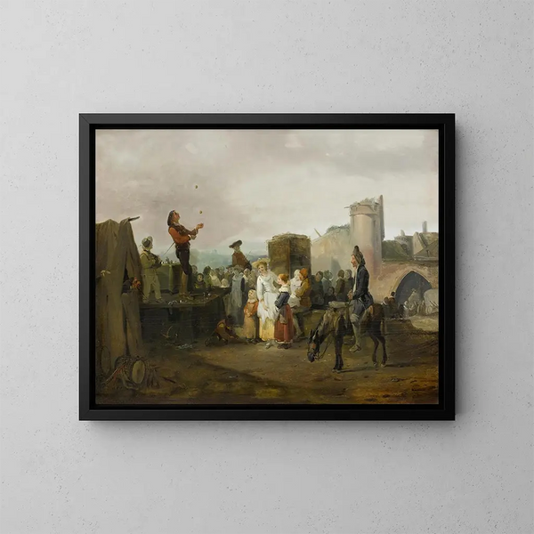 "Une foire de village" - Philibert-Louis Debucourt — kehystetty taideteos seinällä