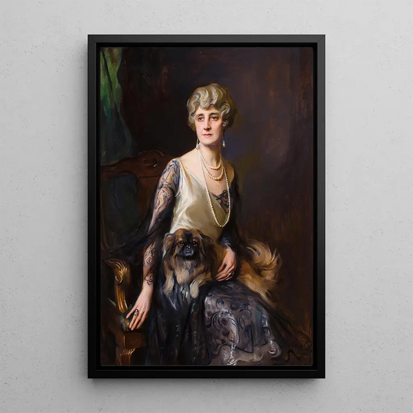 Portrait de Mme Frederick L Pratt née Miss Jeannie Williams - Philip Alexius de László — kehystetty taideteos seinällä