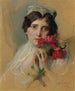 Portrait d'une dame portant une coiffe pointue - Philip Alexius de László — näkymä teoksesta