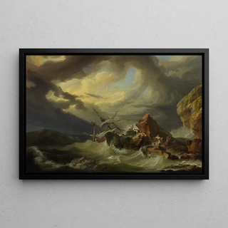 Philip James de Loutherbourg - A shipwreck off a rocky coast.webp