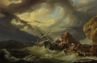 Philip James de Loutherbourg - A shipwreck off a rocky coast.webp