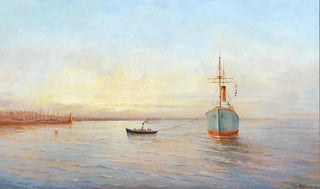 Philip Philippovich Klimenko - Ship in the Harbour at Odessa.webp