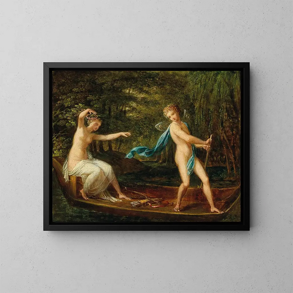 Cupidon ja Psykhen - Philipp Friedrich von Hetsch — kehystetty taideteos seinällä